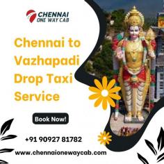Chennai to Vazhapadi distance is approximately 330 km. This route offers a scenic drive through Tamil Nadu's countryside, taking around 5 to 7 hours by cab. Enjoy hassle-free travel with Chennai One Way Cab's excellent service, ensuring comfort and reliability for your journey.
