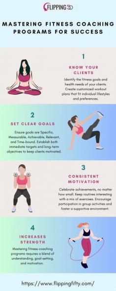 Achieving success in fitness coaching programs involves understanding your clients, setting clear goals, and maintaining consistent motivation. Here's a simple guide to help you master these programs. For more information visit us today!