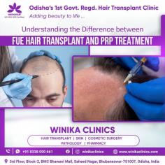 FUE is a surgical procedure where individual hair follicles are extracted and implanted into thinning areas, perfect for those seeking permanent and natural-looking results. PRP Treatment, a non-surgical option, uses your blood's platelet-rich plasma to stimulate hair growth, enhancing the health of your existing hair.

See more: https://www.winikaclinics.com/follicular-unit-extraction-fue
