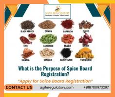 The objective of Spices Board Registration is to regulate and promote the export, quality control and development of Indian spices. It ensures compliance with standards, facilitates market access, provides export licenses, and supports research and development activities to enhance the global competitiveness of Indian spices. Agile Regulatory will help you to get it.