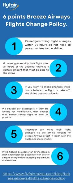 Breeze Airways offers a flexible flight change policy with no change fees when modifications are made 60 days or more before departure. Passengers can make changes up to 15 minutes before departure, adjusting dates, times, and destinations with ease. This customer-focused approach provides convenience and peace of mind for travelers.