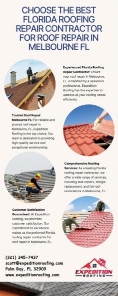 Expedition Roofing is the premier choice for roof repair Melbourne FL. Our experienced contractors specialize in Florida roofing repair, ensuring top-quality service every time. To avail our services contact us today at +1 321-345-743.
Or Visit: 
https://expeditionroofing.com/