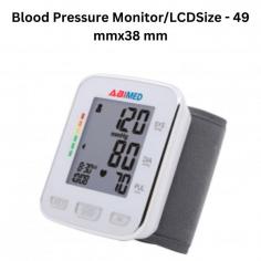 Abimed the Blood Pressure Monitor features a 49 mm x 38 mm LCD display, a memory bank for 2 users with 60 readings each, and measures blood pressure at the wrist. It also includes a blood pressure result indicator for easy interpretation of the results.