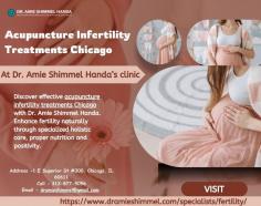 For effective acupuncture infertility treatments Chicago meet Dr. Amie Shimmel Handa. The clinic offers personalized fertility solutions.
To know more, visit - https://www.dramieshimmel.com/specialists/fertility/
