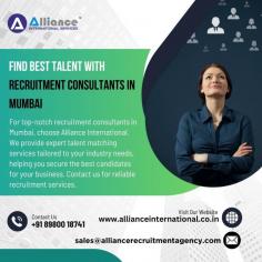 For top-notch recruitment consultants in Mumbai, choose Alliance International. We provide expert talent matching services tailored to your industry needs, helping you secure the best candidates for your business. Contact us for reliable recruitment services. For more information, visit: www.allianceinternational.co.in/recruitment-consultants-mumbai.