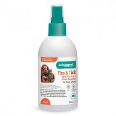 Aristopet Flea and Tick IGR Spray is a simple and easy-to-use spray bottle that can be used to get rid of fleas and brown ticks in dogs and cats. This highly effective formula can be used to control fleas and brown dog ticks as well as disinfect infested environments such as bedding, kennels, cages, and other pet accessories around the home, and it contains Insect Growth Regulator, which inhibits the development of insect larvae for up to 6 weeks.
