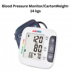 Abimed the Blood Pressure Monitor, which measures at the upper arm, comes in a carton size of 42 x 42 x 38.5 cm and weighs 14 kg. It features a blood pressure result indicator for easy reading and interpretation of results.