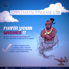 Make your dreams a reality with Chintamani Finlease Ltd.! Get an instant loan of up to Rs. 3 lakhs with quick approvals and flexible terms. Whether it's for a major purchase, a special event, or unexpected expenses, we provide the financial support you need. Explore our easy loan options and start fulfilling your wishes today!