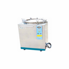 Labtron Vertical Autoclave features a microprocessor-controlled system with an LCD touch keypad for tracking sterilization time, temperature, and status. It has a 35L capacity, operates at 134 °C, 0.22 MPa, and includes a 0-999-minute timer with electric or direct heating via copper tubes.
