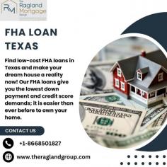 Find low-cost FHA loans in Texas and make your dream house a reality now! Our FHA loans give you the lowest down payment and credit score demands; it is easier than ever before to own your home. Our low-rate mortgage and short mortgage approval make your transition easier. Book an appointment now!
