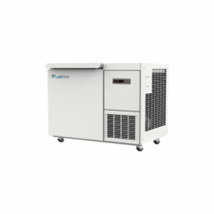 Labtron-86°C Ultra Low Temperature Chest Freezer is a 138 L unit offering precise -40 to -86°C control with a microprocessor system and platinum sensors. It features a low-noise compressor, EBM fan, direct cooling, eco-friendly refrigerant, digital display with lock, and an and an advanced alarm system.