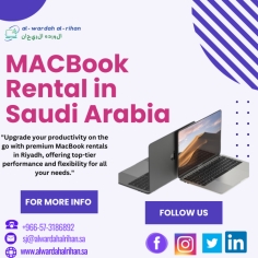 Advantages of Renting MacBooks for Professionals in Riyadh

Learn the benefits of professional MacBook Rentals in Riyadh. Experience superior performance, cost-effectiveness, and flexibility free from long-term obligations. In order to satisfy your business demands, AL Wardah AL Rihan LLC provides customized MacBook rental options. With our high-quality equipment, you can increase your productivity and stay ahead. Get in touch with us at +966-57-3186892 to find out more about our offerings and the advantages of renting a MacBook in Riyadh.

Visit: https://www.alwardahalrihan.sa/it-rentals/macbook-rental-in-riyadh-saudi-arabia/

#MacBookrental
#MacBookRentalinRiyadh 
#MacBooKRentalSaudiArabia
#MacBookProRentalinKSA
