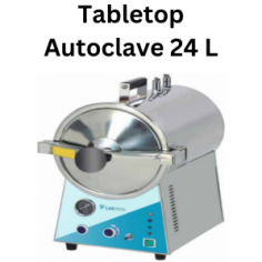 Labtron Tabletop Autoclave is a 24 L durable, top-loading sterilizer with a 105-134°C temperature range and 0.22 Mpa pressure. It includes a steam-water inner circulation system, 3 sterilizing baskets, a 0-60 minute timer, and automatic power cut-off at low water levels.