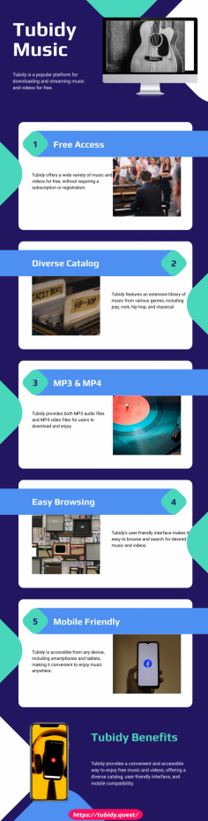 Tubidy Free MP3 is a well-known online music platform offering free access to an extensive MP3 collection. It serves as a hub for music lovers, providing a vast library of songs across various genres, artists, and languages. With Tubidy Free MP3, you can explore and download your preferred tracks without any cost or subscription fees.
https://tubidy.quest/
