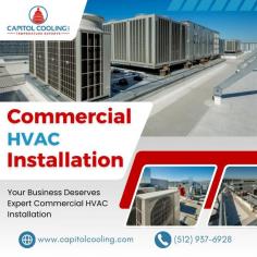 A properly installed commercial HVAC system guarantees comfortable indoor temperatures, no matter what the weather outside is. Capitol Cooling delivers the best commercial HVAC installation services in Austin to maintain your office temperature year-round. Contact us today.
