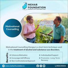 Mehar Foundation offers Motivational Counselling to help individuals find the strength and determination to overcome addiction. Through personalized guidance, we empower you to take control of your life. Paired with our expert care at our de addiction rehab in India and drug rehabilitation centre, we provide a complete path to recovery and lasting change.