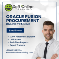 Soft Online Training's Oracle Fusion Procurement Online Training program provides participants with the essential skills to manage procurement processes effectively using Oracle Fusion Procurement. This course covers key areas such as supplier management, purchase orders, procurement contracts, and procurement reporting. Participants will gain practical insights and hands-on experience to streamline and optimise their procurement operations.
