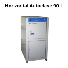 Labtron Horizontal Autoclave is a CE-certified, 90L microcomputer-controlled device with a sterilization range of 115°C–134°C, a 0-99 minute timer, and 0.07–0.22 MPa pressure control. Features a safety door lock and protection against water off, over-temperature, over-current, and over-pressure.
