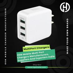 "Looking for reliable OEM Mobile Multi Port Chargers Manufacturers, Suppliers And Exporters India? Look no further! Our company is a leading manufacturer, supplier, and exporter of high-quality Mobile chargers, Power Adapter and Wireless Neckband in India. With our extensive range of products, you can charge multiple devices simultaneously, saving you time and ensuring convenience on the go. Trust us for superior quality and competitive pricing. Contact us today to fulfill all your charging needs!

For any Enquiry Call us at : +91-9999973612  
Or Drop a Mail on : Enquiry@hgdindia.com, Visit our website : www.hgdindia.com"
