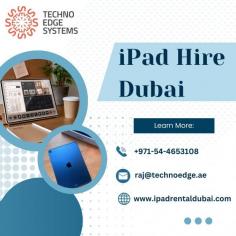 Looking for quick iPad rentals for your conference? Our easy iPad hire service ensures seamless setups and reliable devices. Techno Edge Systems LLC offers the top notch suppliers of iPad Hire Dubai. For more info contact us: +971-54-4653108 Visit us: https://www.ipadrentaldubai.com/ipad-hire-dubai/