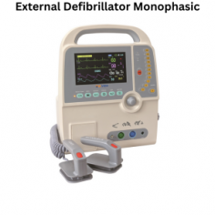 Zimed external defibrillator provides energy settings from 0 to 360 J, with < ±1% accuracy and an 8-second charge time at 360 J. It features monophasic defibrillation, manual operation with external reusable and integrated pediatric paddles, and is powered by an internal NiMH battery. Standard parameters include ECG, NIBP, temperature, respiration, SpO2, and pulse.
