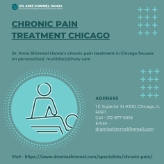 Chronic Pain Treatment Chicago, led by Dr. Amie Shimmel Handa, offers personalized care for managing persistent pain through advanced therapies. For more details, visit - https://www.dramieshimmel.com/specialists/chronic-pain/
