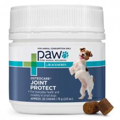 PAW Complete Calm Chews for Small Dogs are tasty oral chews for the management of anxiety and stress in small dog breeds. These calming chews are a combination of Tryptophan and a blend of vitamins and minerals to support the overall health, immunity, and nervous function of dogs. Tryptophan is a key compound for controlling stress in dogs, caused by changes in serotonin levels due to territorial aggression, dominance aggression, travel anxiety, or separation anxiety.
