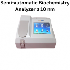 Zimed semi-automatic biochemistry analyzer supports various assay types, including kinetic, end-point, two-point, and absorbance. It operates at wavelengths of 340 nm, 405 nm, 492 nm, 510 nm, 546 nm, 578 nm, and 630 nm, featuring a 32 µl quartz glass flow cell. It also includes 7 standard filters and 1 additional free position for an extra filter.
