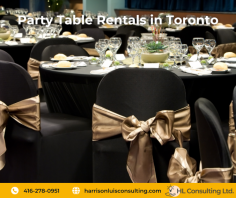 Elevate your event with top-notch party table rentals in Toronto! At Harrison Luis Consulting, we specialize in providing high-quality tables that make a difference. Whether you’re hosting a grand celebration or an intimate gathering, our range of tables ensures you have the perfect setup. We offer a variety of options to suit any event size or style. And with over 37 years of experience, we guarantee exceptional service and reliability. Need help? Call us at 416-278-0951. Let’s make your event unforgettable!


https://harrisonluisconsulting.com/event-rentals