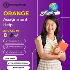 Elevate your academic performance with our specialized ORANGE assignment help. Our team of experienced professionals provides tailored assistance to ensure you grasp complex concepts and excel in your coursework. Whether you're facing challenges with specific topics or need comprehensive support, we offer solutions that cater to your needs. Trust us to deliver high-quality, timely assistance that boosts your confidence and academic success.