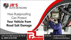 Road salt has emerge as a common sight on highways and streets, operating tirelessly to preserve our roads secure by melting ice and preventing slippery conditions. While vital for safety,To More: https://buzfeed.co.uk/2024/08/30/how-rustproofing-can-protect-your-vehicle-from-road-salt-damage/ , info@jrsautodetailing.ca , (587) 612-5100

#rustproofingedmonton #edmontonrustproofing #corrosionshield #vehicleprotection #rustprevention #corrosionresistance  #jrsautodetailingedmonton  #jrsautodetailingsherwoodpark
