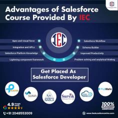 Advantages of Salesforce Training  - IT Education 
Improved productivity
Problem solving and analytical thinking
apex and visual force 
Salesforce platform Knowledge
Visit - https://www.iteducationcentre.com/salesforce-training-in-pune.php