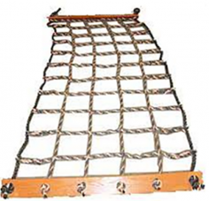 The Scrambling Net is a man overboard recovery equipment, being used on Standby and Rescue vessels all over the world. The rescue net enables persons in distress to climb to safety. It is a rigid rope net that is made of Polypropylene rope and wooden spreaders on top and bottom.