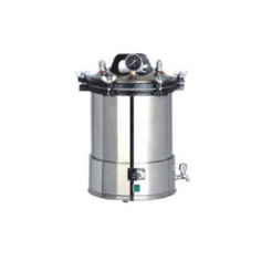 Labdex Portable Autoclave is a compact N-class steam sterilizer with a 24L chamber and adjustable temperature from 105°C to 126°C. It operates at 0.14 to 0.16 Mpa pressure and features a dual-scale pressure gauge, safety indicators, and a leak-proof stainless steel chamber for reliable sterilization.