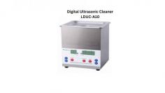 Labtron Digital Ultrasonic Cleaner is a compact, durable cleaner with a 1.3 L tank that generates ultrasonic waves to effectively remove grime from glassware and instruments. Features include a 1.3 L tank, digital timer and heater controls, and a temperature range of 0°C to 80°C.