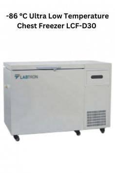 Labtron -86°C Ultra Low Temp Chest Freezer with 258L is microprocessor-controlled for optimal performance. It has a single solid door, universal casters for easy mobility, and supports remote alarm contact, ensuring safe, Ideal for environments needing precise temperature control and dependable functionality.
