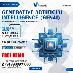 Join Now: https://meet.goto.com/757858037
Attend an Online Free Demo on #GenerativeAI (GenAI) by Mr. Pramod.
Demo on 29th October, 2024 @ 7AM IST
Contact us: +91 9989971070.
Visit our Blog: https://visualpathblogs.com/
WhatsApp: https://www.whatsapp.com/catalog/919989971070
Visit: https://www.visualpath.in/online-gen-ai-training.html
