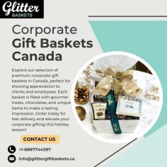 Explore our selection of premium corporate gift baskets in Canada, perfect for showing appreciation to clients and employees. Each basket is filled with gourmet treats, chocolates, and unique items to make a lasting impression. Order today for fast delivery and elevate your corporate gifting this holiday season!
