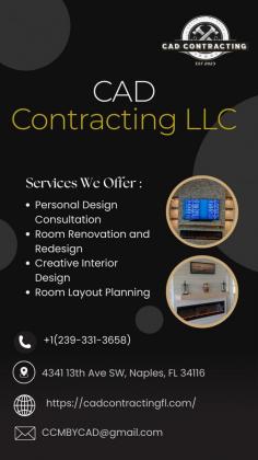 Renew your kitchen with CAD Contracting LLC, your trusted home renovation contractors in Florida. As experienced home remodeling contractors, we specialize in stunning home additions and provide comprehensive home construction services throughout the state. Whether you're searching for home addition contractors near you or seeking custom home builder services in Florida, our dedicated team is here to transform your living space into the home of your dreams.

Contact Us:
Address: 4341 13th Ave SW, Naples, FL 34116
Phone: +1(239-331-3658)
Email: CCMBYCAD@gmail.com
Website: https://cadcontractingfl.com/
