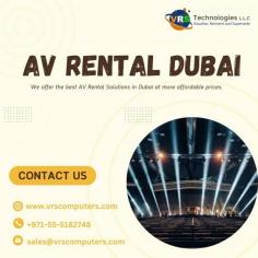 At VRS Technologies LLC, we specialize in providing AV Rental Dubai services that are perfect for any type of event. Whether you need projectors for presentations, sound systems for parties, or LED screens for exhibitions, we have you covered. Our team ensures timely setup and seamless operation to make your event a success. Contact us at +971-55-5182748.

Visit: https://www.vrscomputers.com/computer-rentals/audio-visual-rental-in-dubai/