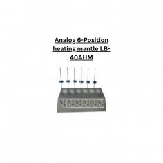 LabotronicsL analog 6-position heating mantle  is a table top unit with a capacity of 50 mL. It features a PID temperature controller and has an optimum temperature of 380 °C with maximum temperature resistance up to 450 °C. Insulating course material of alumina silicate fiber