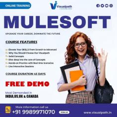 Unlock your potential with expert-led MuleSoft training at Visualpath. Our comprehensive MuleSoft online training equips you with essential skills for seamless integration solutions. Start your journey with hands-on learning to become a certified MuleSoft professional. Call +91- 9989971070  Course Covered: Mulesoft, DataWeave, SnapLogic, Anypoint CLI, Boomi, Jitterbit, DataGraph, API Functional WhatsApp: https://www.whatsapp.com/catalog/919989971070/ Blog link: https://visualpathblogs.com/   Visit us https://www.visualpath.in/Mulesoft-Training-in-hyderabad.html 