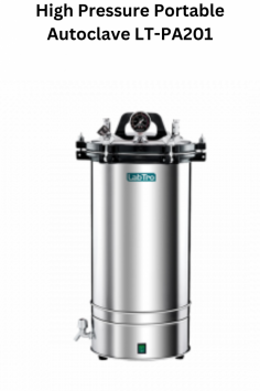 Labtro High-Pressure Portable Autoclave 1 is a compact, efficient sterilizer with an 18L 304 stainless steel chamber. It operates at 129°C and 0.165 MPa, featuring a dual-scale pressure gauge for accuracy, and includes a double safety valve and silicone seal for safety and reliability. Ideal for space-saving.