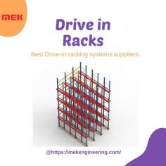 MEK Engineering provides top-notch drive-in racking systems designed to optimize storage efficiency. Our high-quality drive-in pallet racking solutions help you maximize warehouse space, ensuring better organization and accessibility. Trust MEK Engineering for reliable and effective storage solutions tailored to your needs.