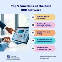 Bullseye Engagement offers the Best OKR Software designed to help organizations achieve their strategic goals through streamlined goal setting, tracking, and alignment. With Bullseye's OKR software, companies can easily align team objectives with corporate priorities, ensuring everyone is working toward the same outcomes. Key features include real-time progress tracking, automated check-ins, and integration with popular tools like Slack and Microsoft Teams. Its user-friendly interface promotes transparency, accountability, and collaboration across all levels of the organization. Bullseye Engagement’s OKR software helps drive performance and success, making it one of the Best OKR Software solutions available today.
For More Info : https://www.bullseyeengagement.com/objectives-and-key-results.asp
Contact us : (888) 515-0099
Email :besales@bullseyetdp.com