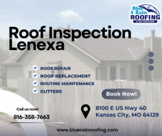 Keep your roof in top condition with a professional roof inspection in Lenexa from Blue Rain Roofing & Restoration. Our experienced team thoroughly evaluates your roof for damage, wear, and potential issues before they escalate. Whether you’re preparing for seasonal changes or suspect a problem, we provide detailed reports and recommendations tailored to your needs. Ensure your home’s safety—schedule your roof inspection today!

