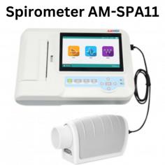 Abimed spirometer is a top-tier device designed to measure vital lung capacity. Featuring a screen-type pneumotachograph flow sensor, it accurately detects flow velocity and capacity. With a measuring range of 0–9 L for capacity and 0–14 L/s for flow velocity, it meets ITS, NIOSH, ERS, and DIAGNOSIS standards.