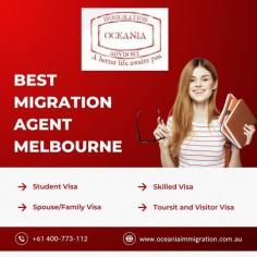 The best migration agent in Melbourne who specialises in Skill Visas, Student Visas. Family Visas, Visitor Visas, Employer Nomination Visas, Appeals and AAT and Skills Assessment Applications. We will provide educational consultation to all its clients who will majorly be aspiring students & immigrants to Australia.