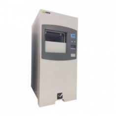 Labdex Plasma Autoclave is an 80L vertical sterilization unit with three programs, using 60% H₂O₂ at 50-55ºC for 45 minutes. It features a self-inflating leak-proof chamber, an automatic vertical sliding door with a foot induction device, and a built-in printer for documenting sterilization details.
