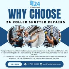 24 shutter Repair is a door and shutter Repair Services located at 23 Rawlyn Close, Chafford Hundred, Grays, England since its inception in 2004.  We provide the services in the installation, repair, and replacement of the doors and Shutters. We have been indulged in the manufacturing of industrial, commercial, domestic, and fire-rated shutters. Our services are swift, tailored, and reliable with a comprehensive and customer-centric approach.  You can contact us for the services anytime round the clock. We provide free inspection and quotation for our valuable clients.